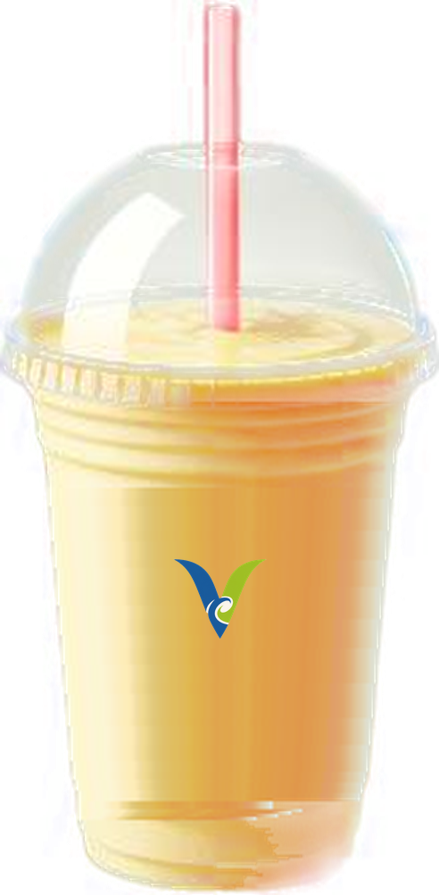 Pineapple Protein Boost blended in a Vyva Blend cup